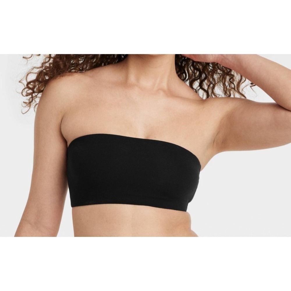 Auden Luxe Stretch Unlined Bandeau Bra Women's SZ XXL in Black NEW